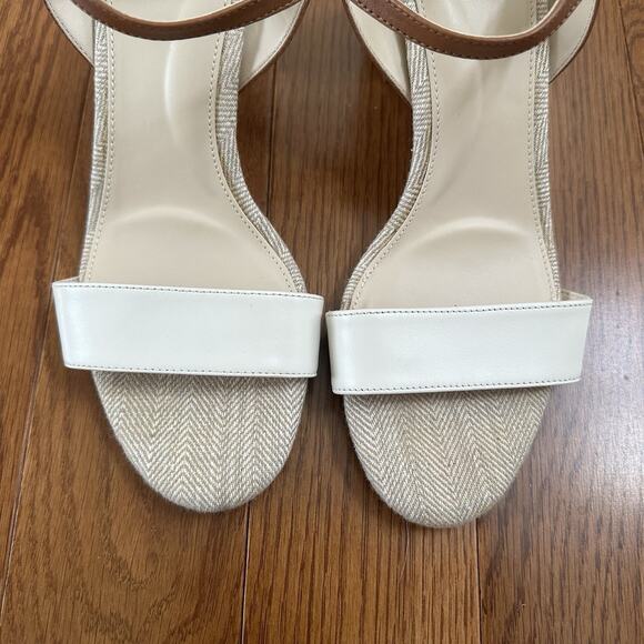 Cole Haan Women's Josie Block-Heel Sandals Ivory/Brown Size 8.5 - Picture 2 of 11
